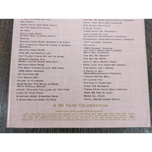 1991 Boxed Disc Set Barbra Streisand CDs Just for the Record Hits 1960s-1980s - Picture 14 of 14